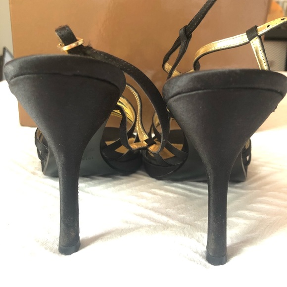 Black fabric and rhinestone sandals! - Picture 5 of 6